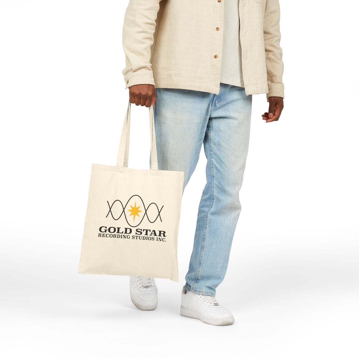 Sine Wave Logo Cotton Canvas Tote Bag