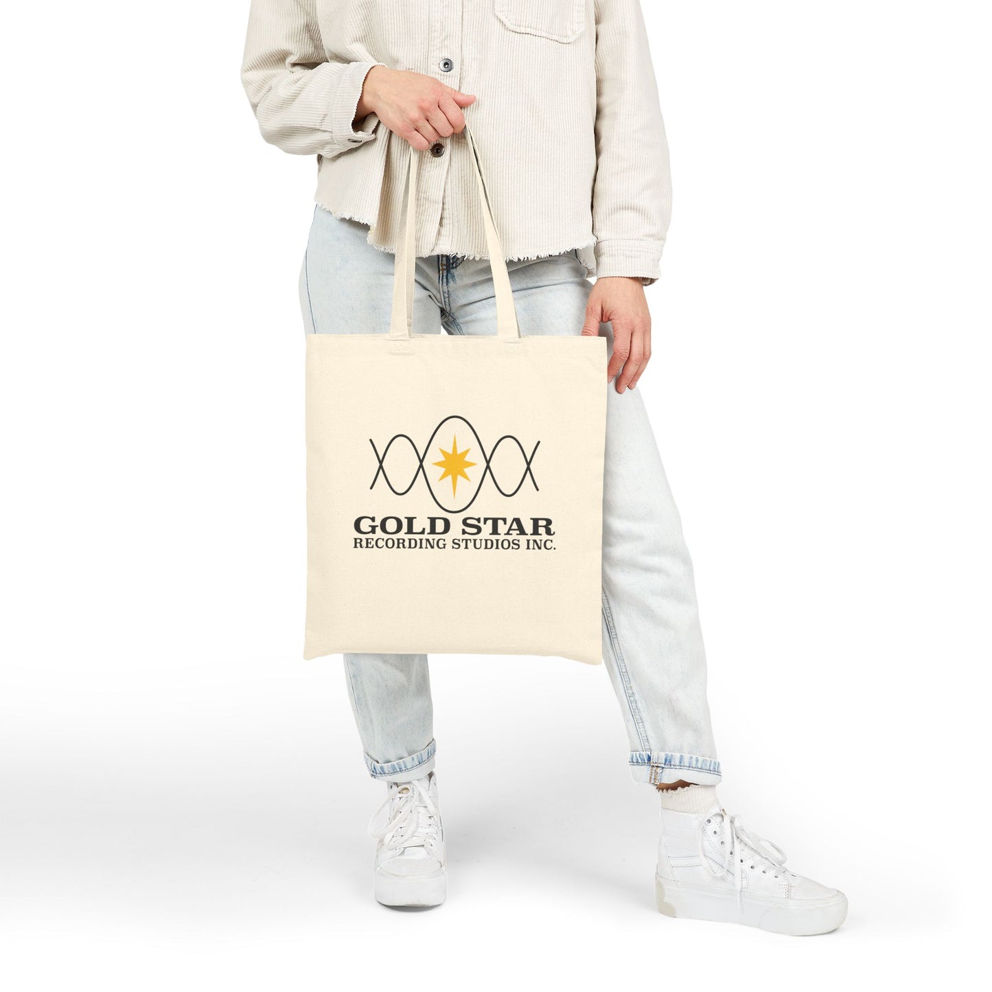 Sine Wave Logo Cotton Canvas Tote Bag